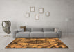 Machine Washable Abstract Brown Modern Rug in a Living Room,, wshabs582brn