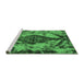 Sideview of Machine Washable Abstract Emerald Green Modern Area Rugs, wshabs582emgrn