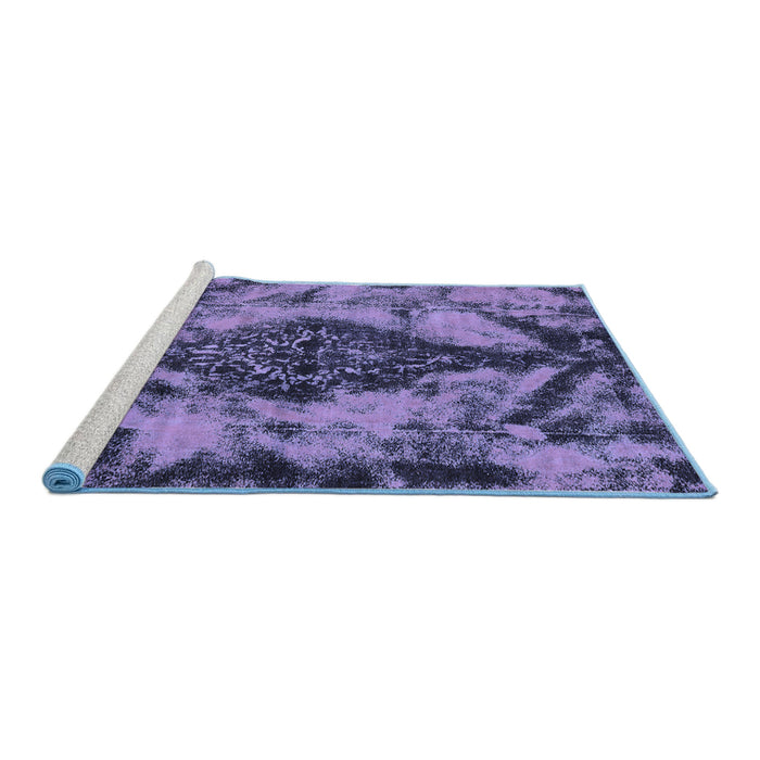 Sideview of Machine Washable Abstract Blue Modern Rug, wshabs582blu