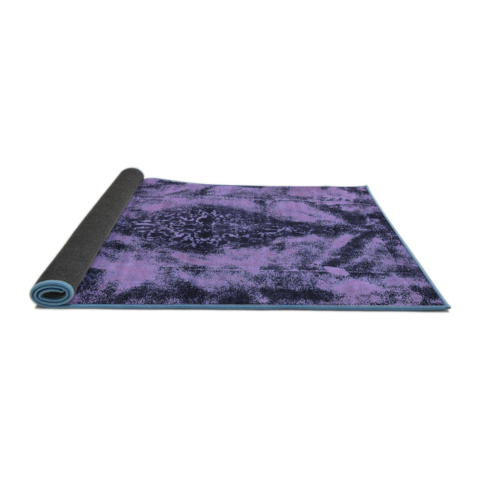 Sideview of Abstract Blue Modern Rug, abs582blu