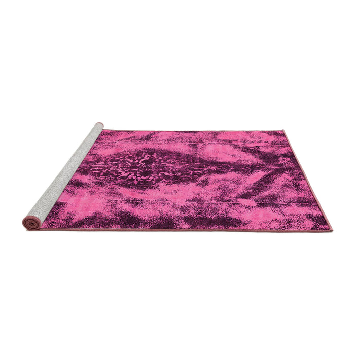 Sideview of Machine Washable Abstract Pink Modern Rug, wshabs582pnk