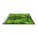 Sideview of Machine Washable Abstract Green Modern Area Rugs, wshabs582grn