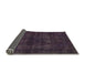 Sideview of Abstract Deep Purple Modern Rug, abs583