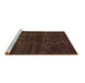 Sideview of Machine Washable Abstract Brown Modern Rug, wshabs583brn