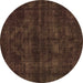 Round Machine Washable Abstract Brown Modern Rug, wshabs583brn