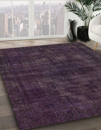 Abstract Deep Purple Modern Rug, abs583