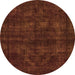 Round Machine Washable Abstract Orange Modern Area Rugs, wshabs583org