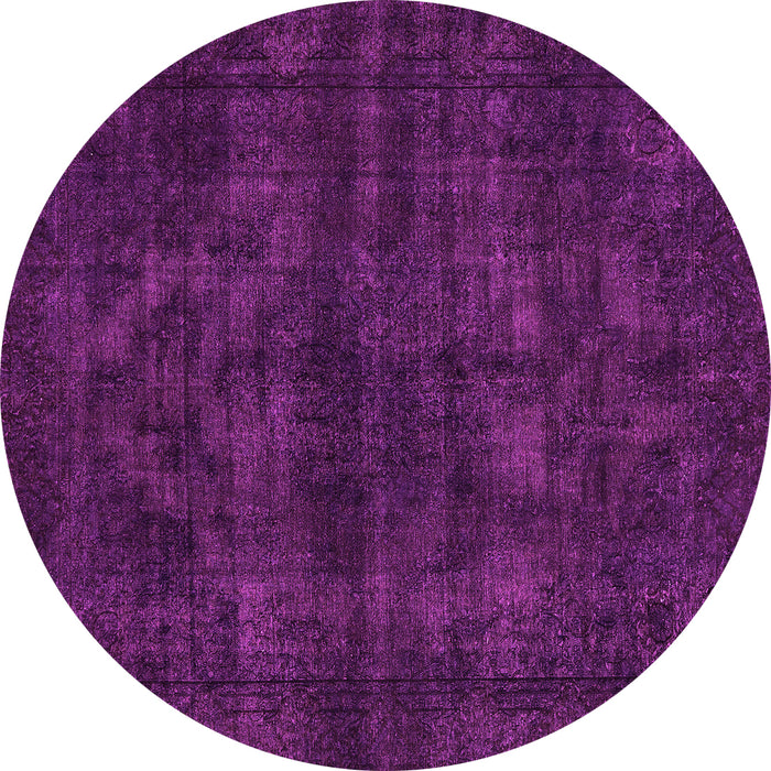Round Machine Washable Abstract Pink Modern Rug, wshabs583pnk