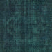 Square Abstract Turquoise Modern Rug, abs583turq