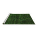 Sideview of Machine Washable Abstract Green Modern Area Rugs, wshabs583grn