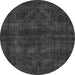 Round Abstract Gray Modern Rug, abs583gry