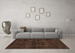 Machine Washable Abstract Brown Modern Rug in a Living Room,, wshabs583brn