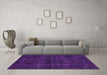 Machine Washable Abstract Purple Modern Area Rugs in a Living Room, wshabs583pur