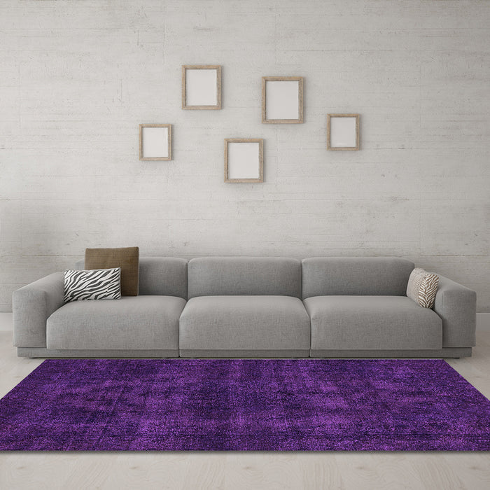 Machine Washable Abstract Purple Modern Area Rugs in a Living Room, wshabs583pur