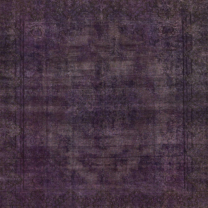 Square Machine Washable Abstract Deep Purple Rug, wshabs583