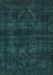 Machine Washable Abstract Turquoise Modern Area Rugs, wshabs583turq