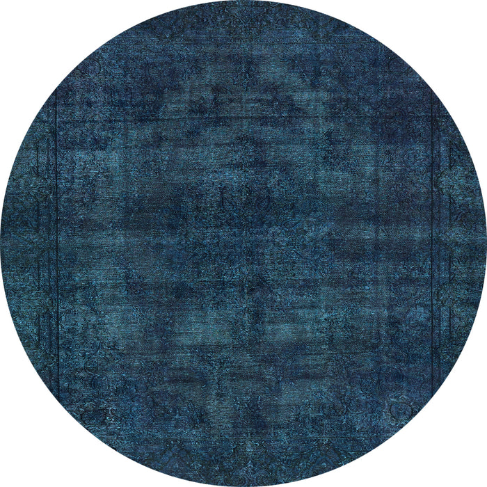 Round Machine Washable Abstract Light Blue Modern Rug, wshabs583lblu