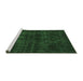 Sideview of Machine Washable Abstract Emerald Green Modern Area Rugs, wshabs583emgrn