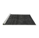 Sideview of Machine Washable Abstract Gray Modern Rug, wshabs583gry