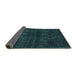 Sideview of Abstract Turquoise Modern Rug, abs583turq