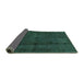 Sideview of Abstract Turquoise Modern Rug, abs584turq