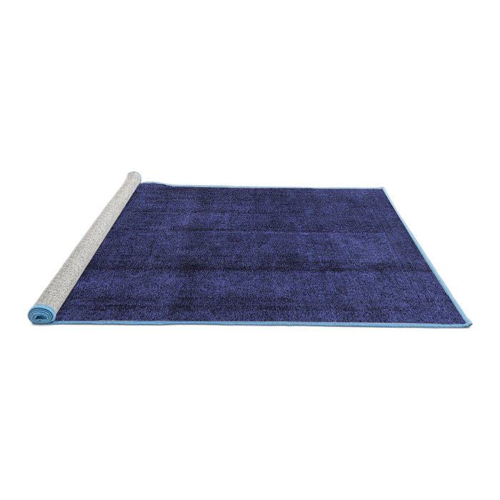 Sideview of Machine Washable Abstract Blue Modern Rug, wshabs584blu