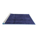 Sideview of Machine Washable Abstract Blue Modern Rug, wshabs584blu