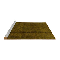 Sideview of Machine Washable Abstract Yellow Modern Rug, wshabs584yw