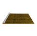 Sideview of Machine Washable Abstract Yellow Modern Rug, wshabs584yw