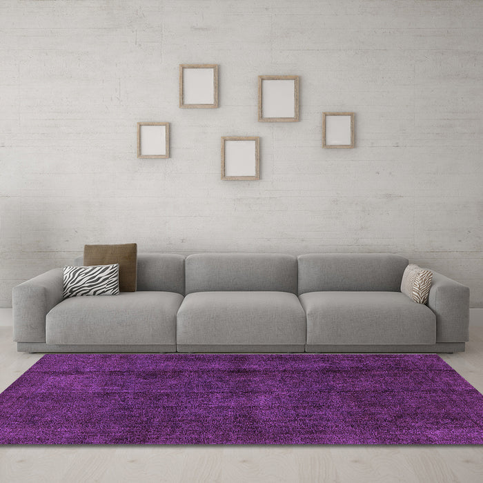 Machine Washable Abstract Purple Modern Area Rugs in a Living Room, wshabs584pur