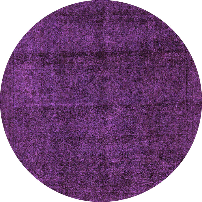 Round Machine Washable Abstract Purple Modern Area Rugs, wshabs584pur