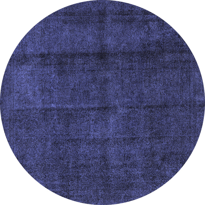 Round Machine Washable Abstract Blue Modern Rug, wshabs584blu