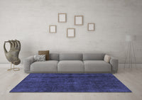 Machine Washable Abstract Blue Modern Rug, wshabs584blu