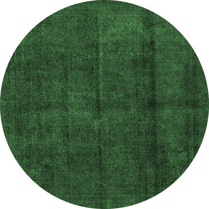 Round Abstract Emerald Green Modern Rug, abs584emgrn