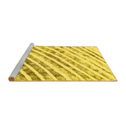 Sideview of Machine Washable Abstract Yellow Modern Rug, wshabs585yw