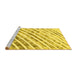 Sideview of Machine Washable Abstract Yellow Modern Rug, wshabs585yw