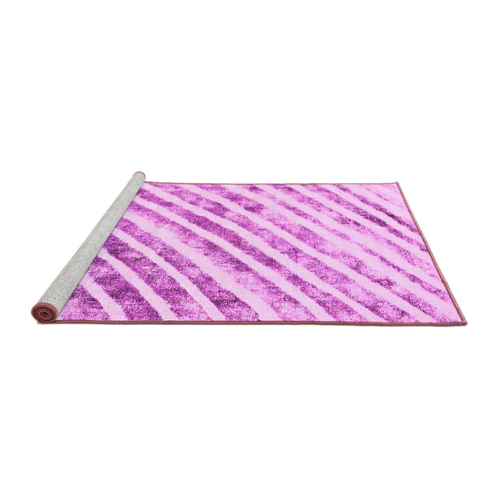 Sideview of Machine Washable Abstract Pink Modern Rug, wshabs585pnk