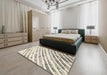 Abstract Pink Modern Rug in a Bedroom, abs585