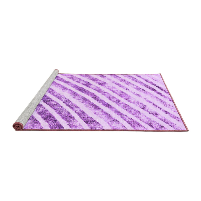Sideview of Machine Washable Abstract Purple Modern Area Rugs, wshabs585pur