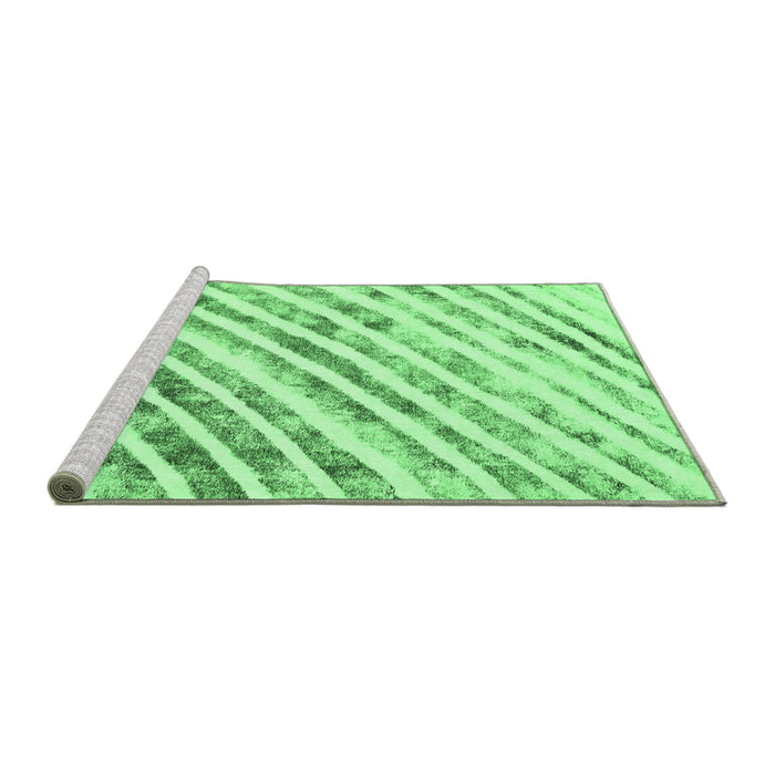 Sideview of Machine Washable Abstract Emerald Green Modern Area Rugs, wshabs585emgrn
