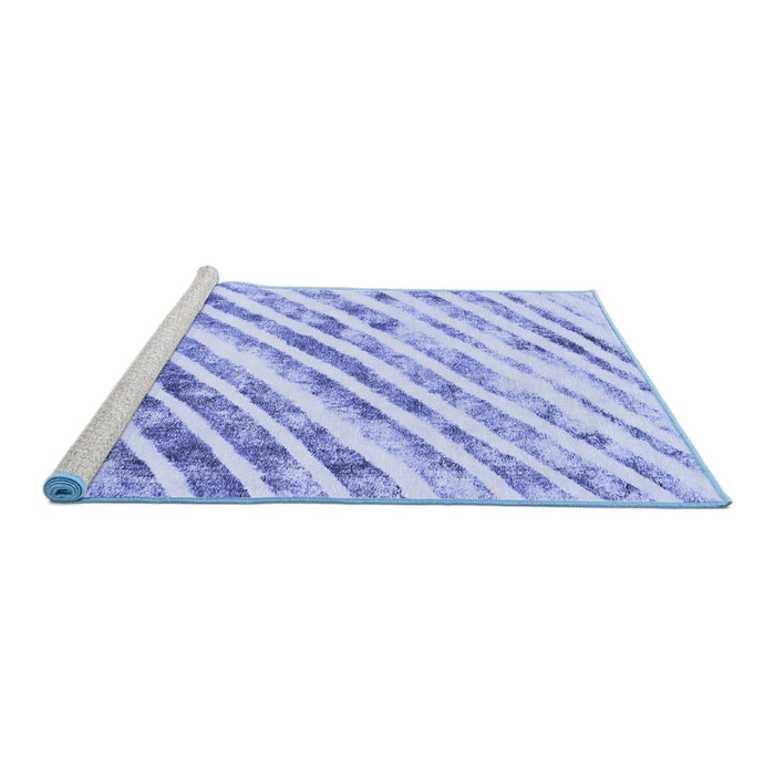 Sideview of Machine Washable Abstract Blue Modern Rug, wshabs585blu