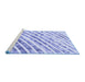 Sideview of Machine Washable Abstract Blue Modern Rug, wshabs585blu