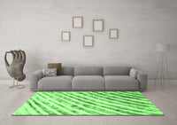 Machine Washable Abstract Green Modern Rug, wshabs585grn