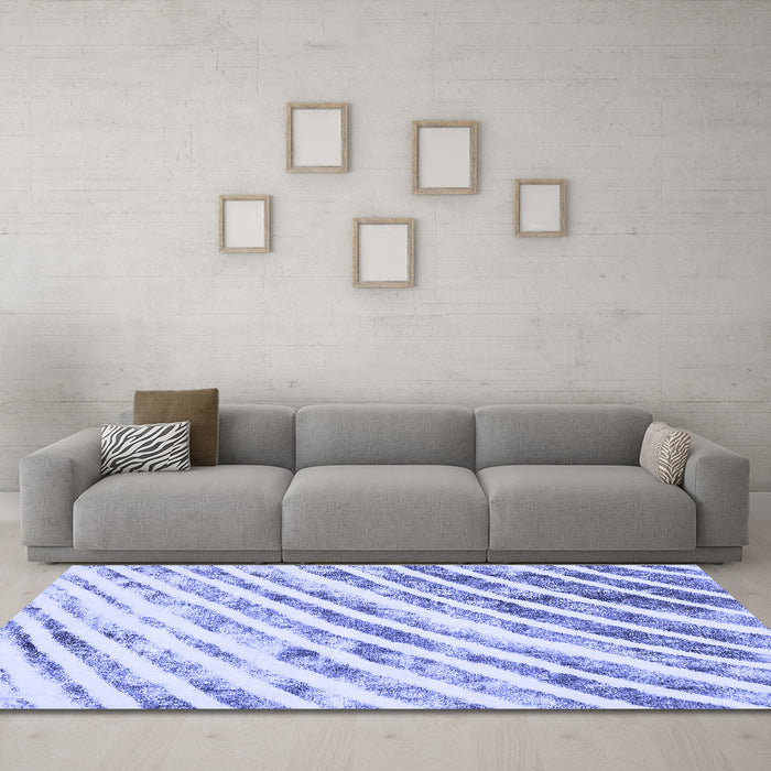 Machine Washable Abstract Blue Modern Rug in a Living Room, wshabs585blu