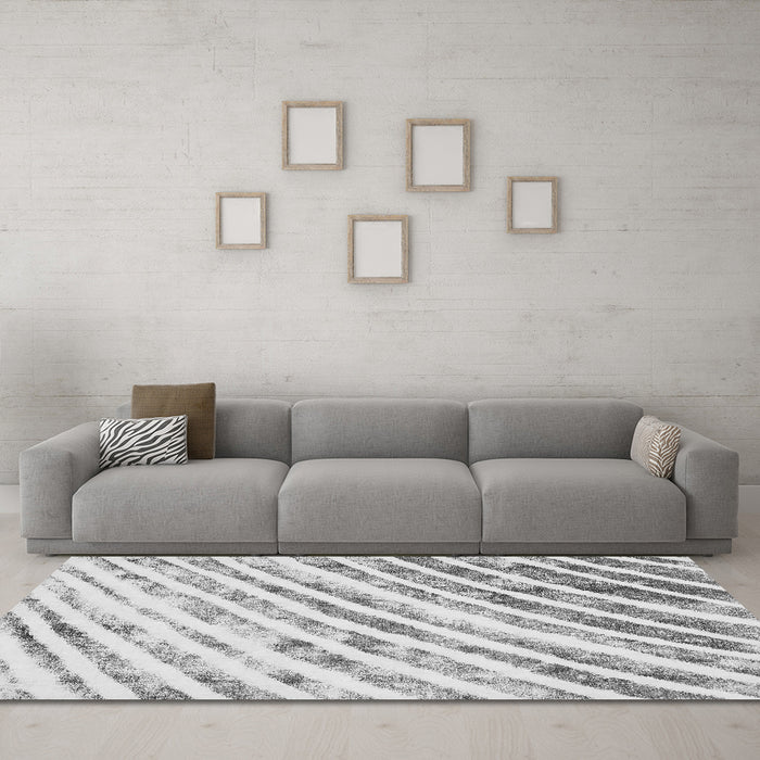 Machine Washable Abstract Gray Modern Rug in a Living Room,, wshabs585gry
