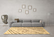 Machine Washable Abstract Brown Modern Rug in a Living Room,, wshabs585brn