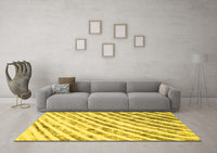 Machine Washable Abstract Yellow Modern Rug, wshabs585yw