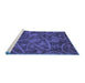 Sideview of Machine Washable Abstract Blue Modern Rug, wshabs586blu