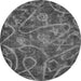 Round Abstract Gray Modern Rug, abs586gry