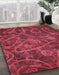 Machine Washable Abstract Red Rug in a Family Room, wshabs586